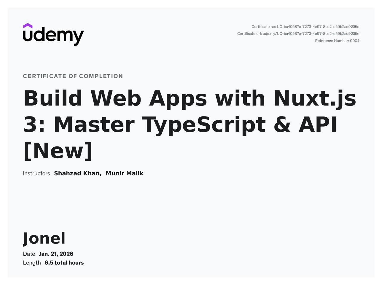 Nuxt.js certificate
