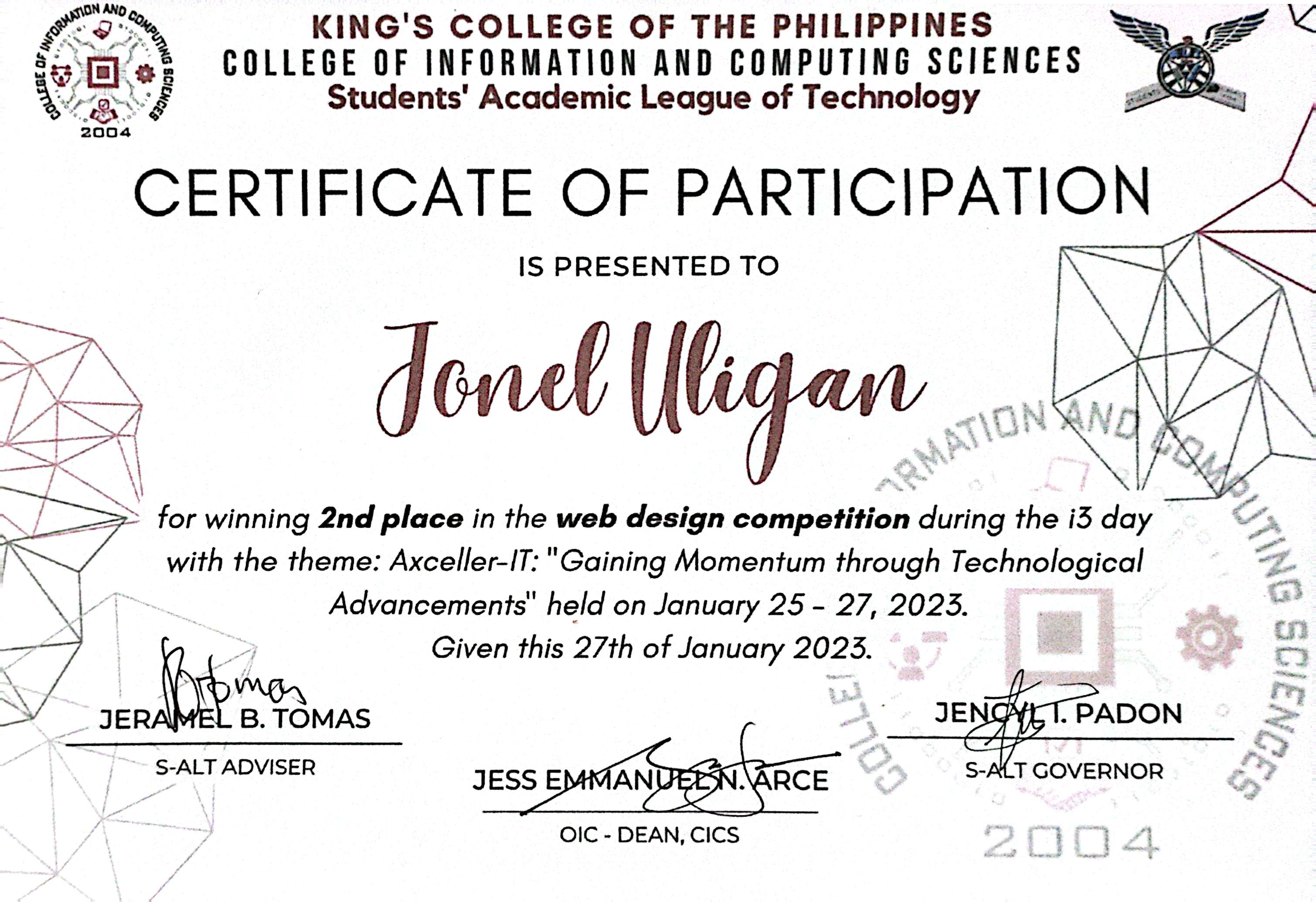Web design certificate